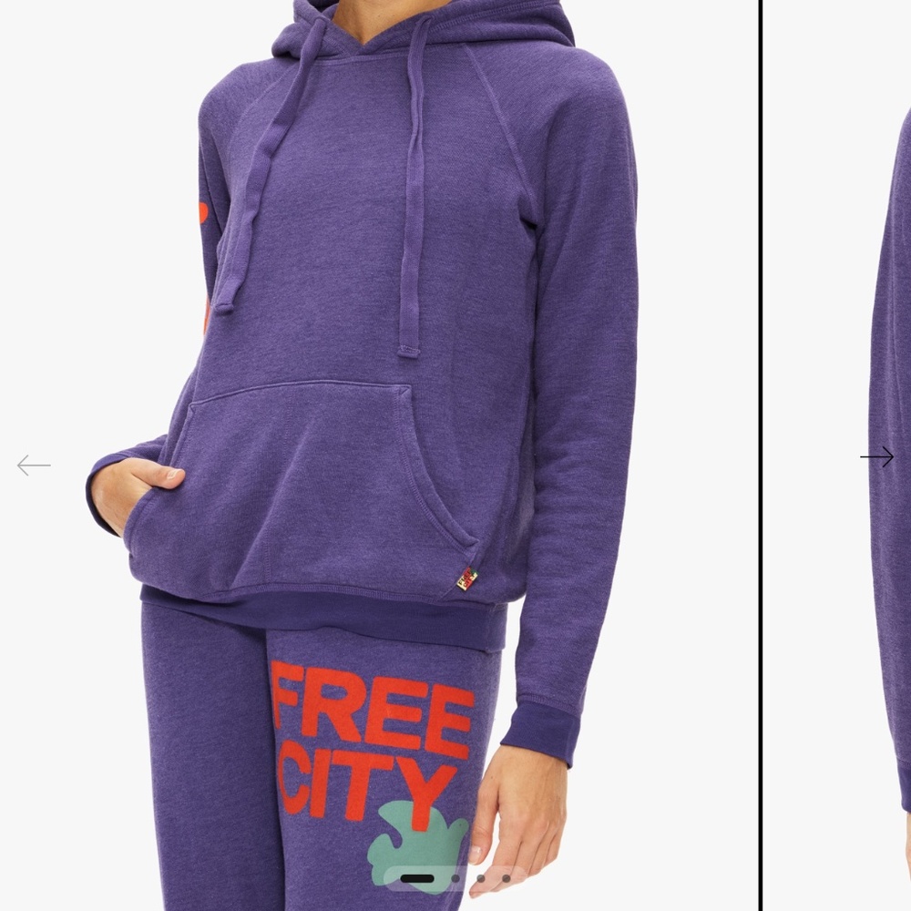FREECITY CIRCA'99 NEIGHBORHOOD LETSGO FLUFF HOODIE  PURPLE FLOOR S NWOT